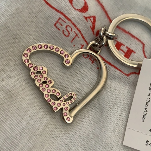 Coach Pave Script Heart Keychain - Picture 5 of 6